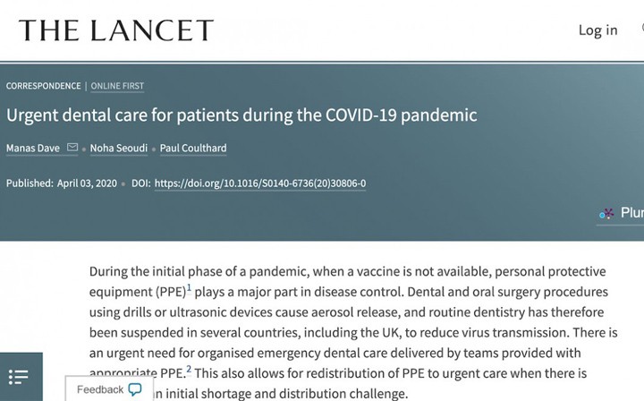 Dental care during the prevalence of covid 19

